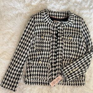 💐NWT Nanette Lepore💐 Black and White Houndstooth Blazer